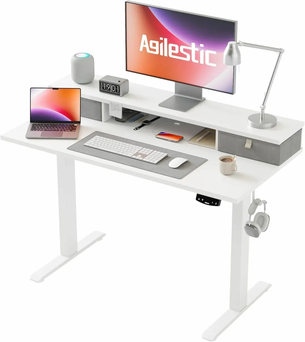 Electric Adjustable Height Desk Drawers 100x60cm - Image 2