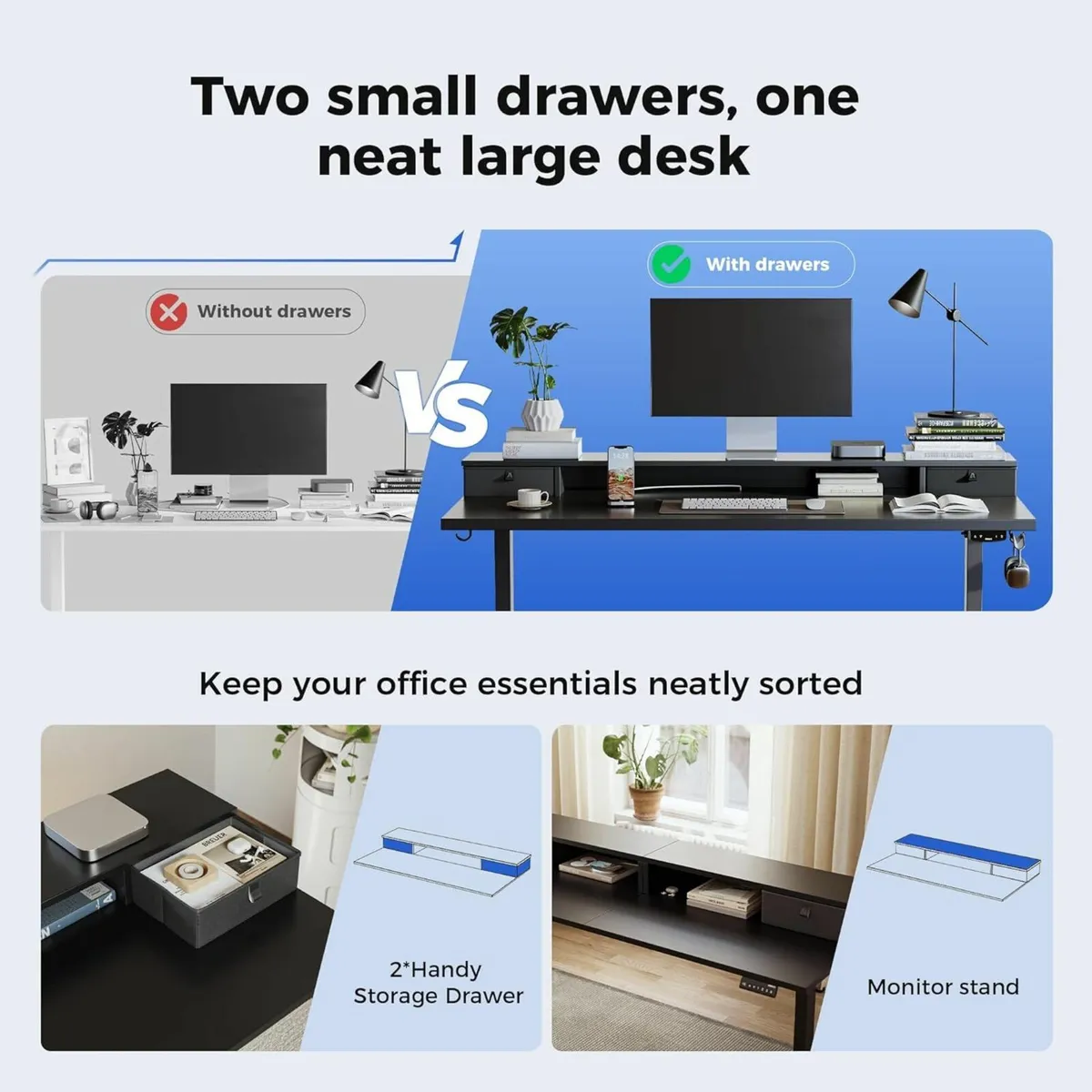 Height Adjustable Desk Office Electric 120x60cm - Image 2