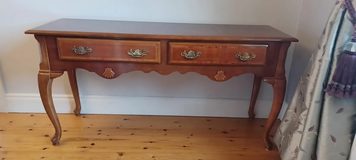 ORNATE 2 DRAWER SIDE TABLE - Image 1