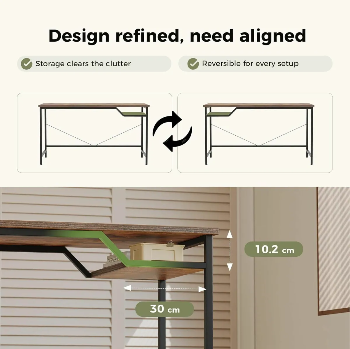 120 cm Computer Desk, Gaming Office, Study - Image 3