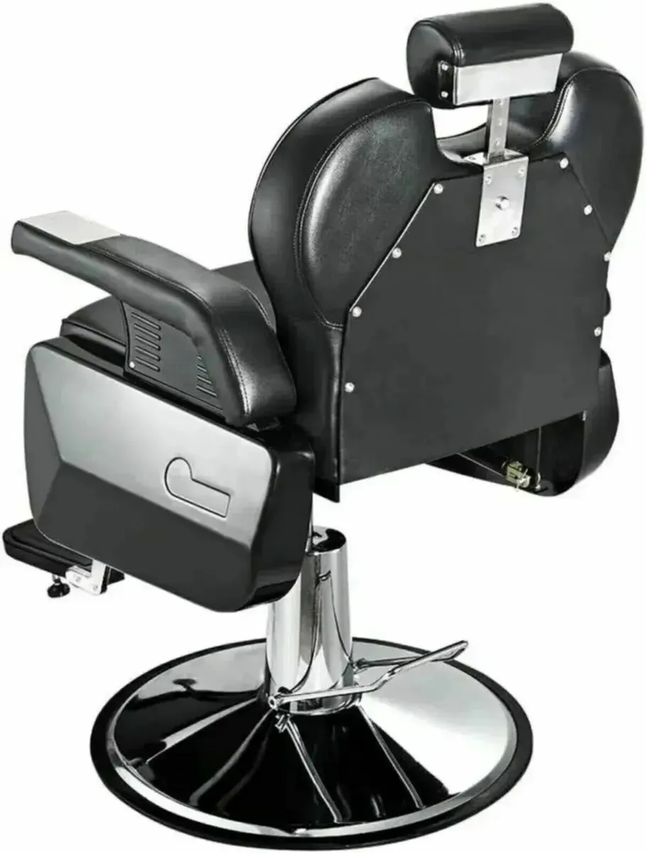 Barber Chair Salon Recliner Black Adjustable Seat - Image 3