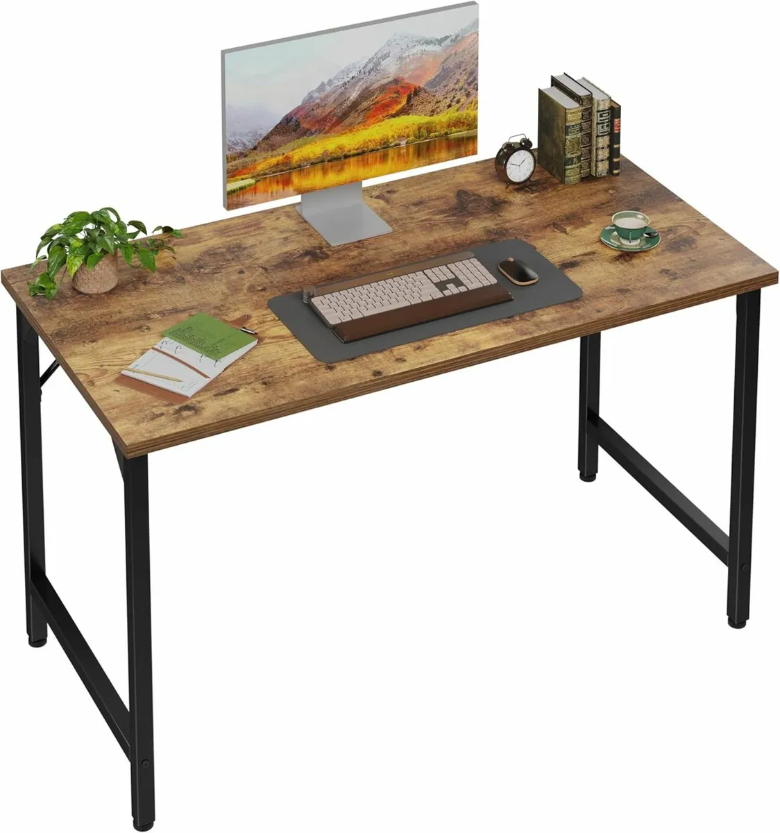 100 cm Computer Home Office Desk Study Brown - Image 2