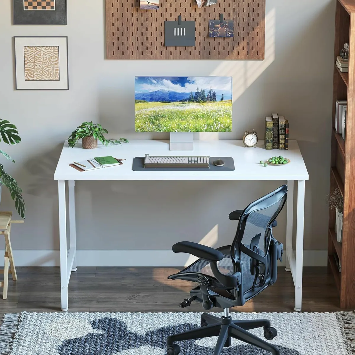 100 cm Computer Home Office Desk Study White - Image 1