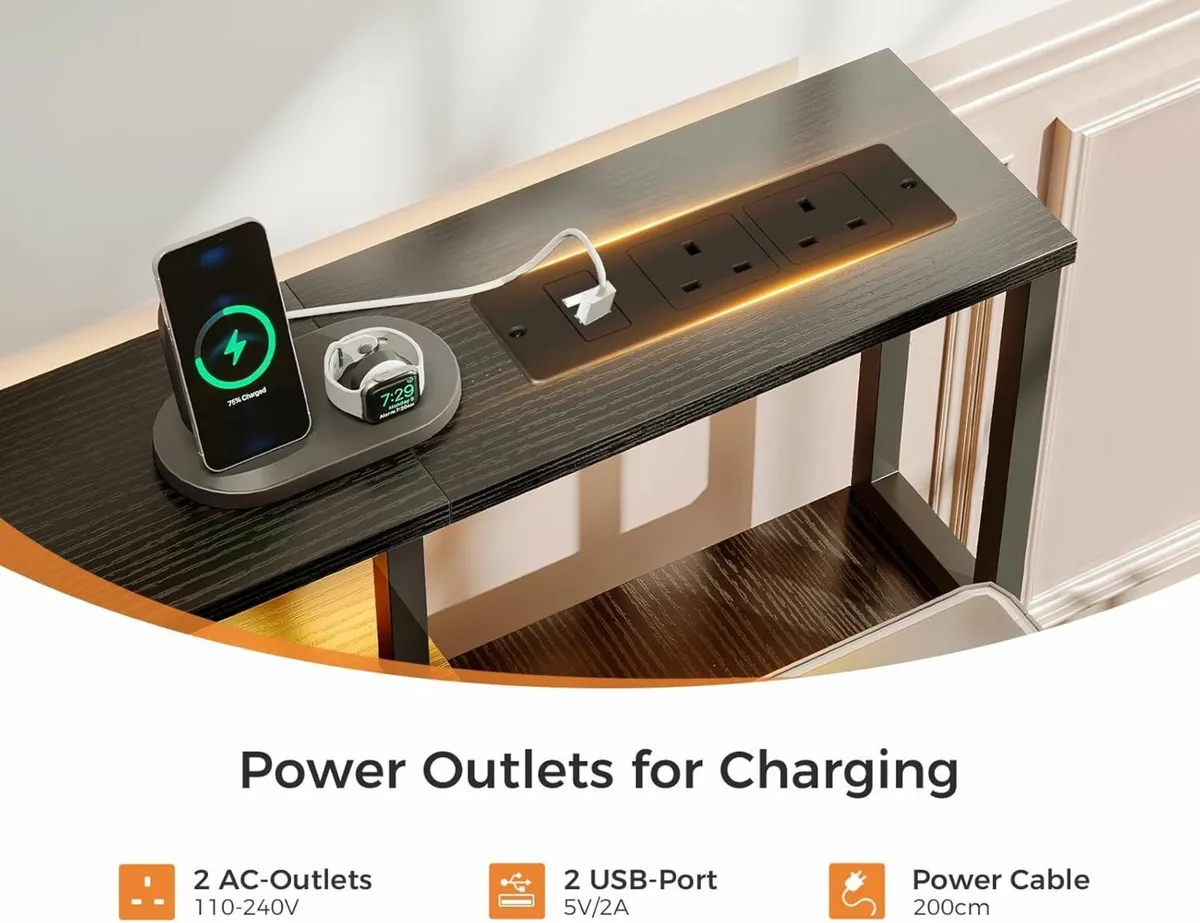 Computer Desk Office Storage Drawers, 162x48cm - Image 2