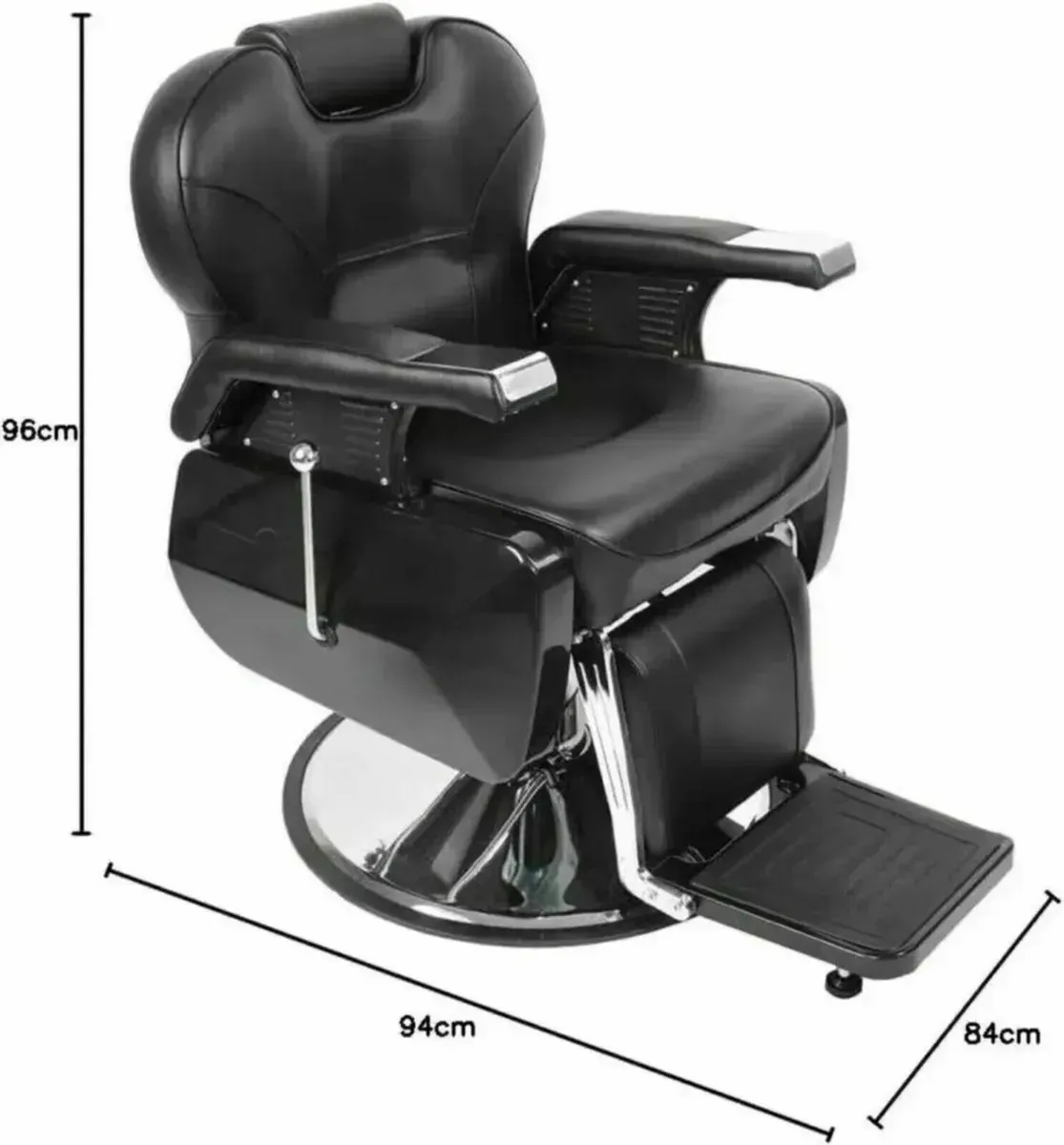Barber Chair Reclining Black Hydraulic Salon Seat - Image 1