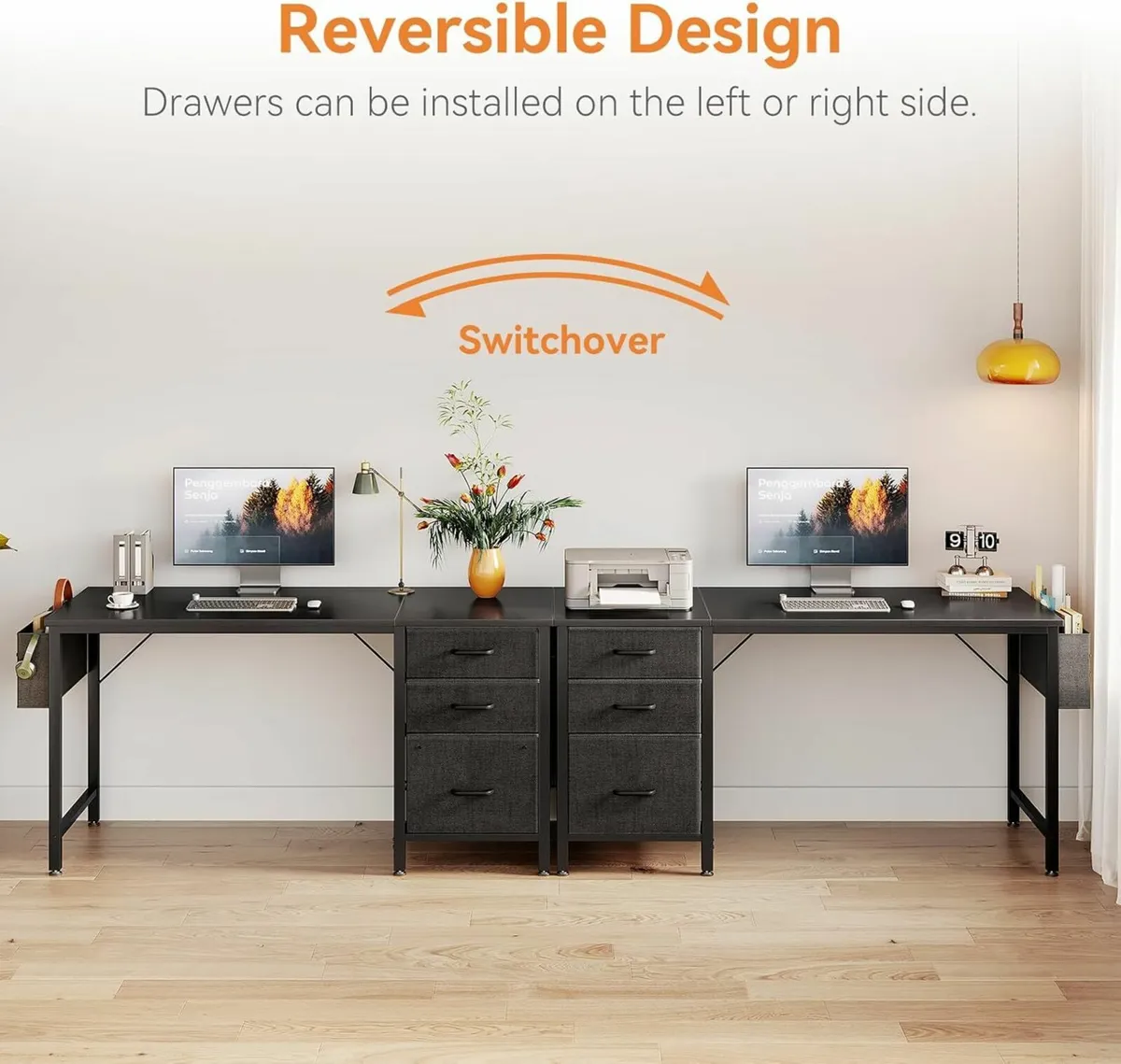 Computer Desk Drawers Office Reversible 120×48cm - Image 4