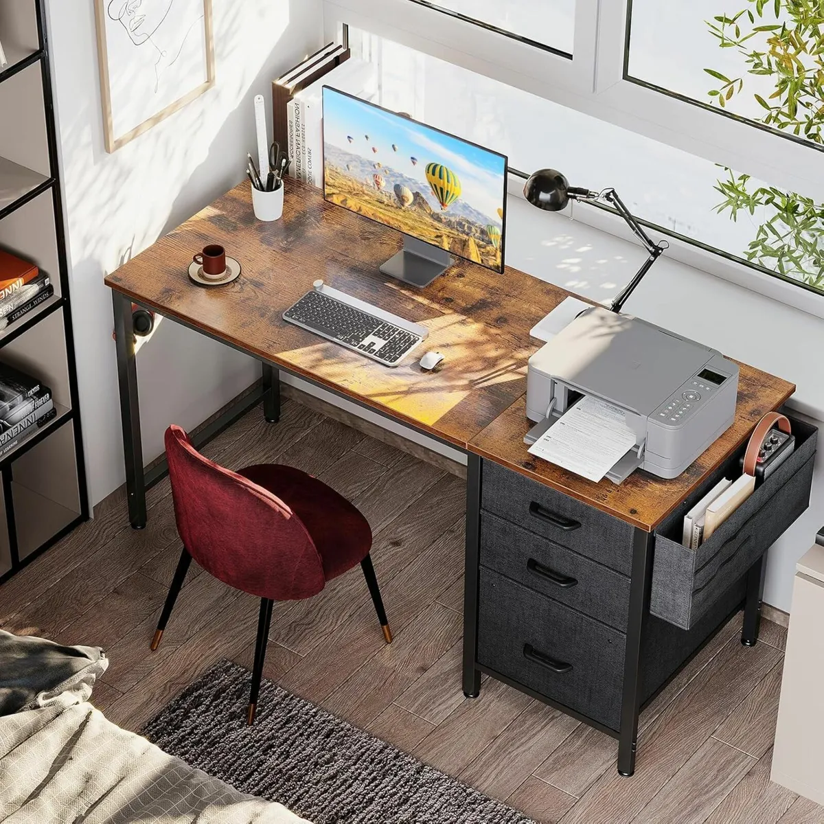 Computer 120×48cm Office Desk Storage Reversible - Image 2