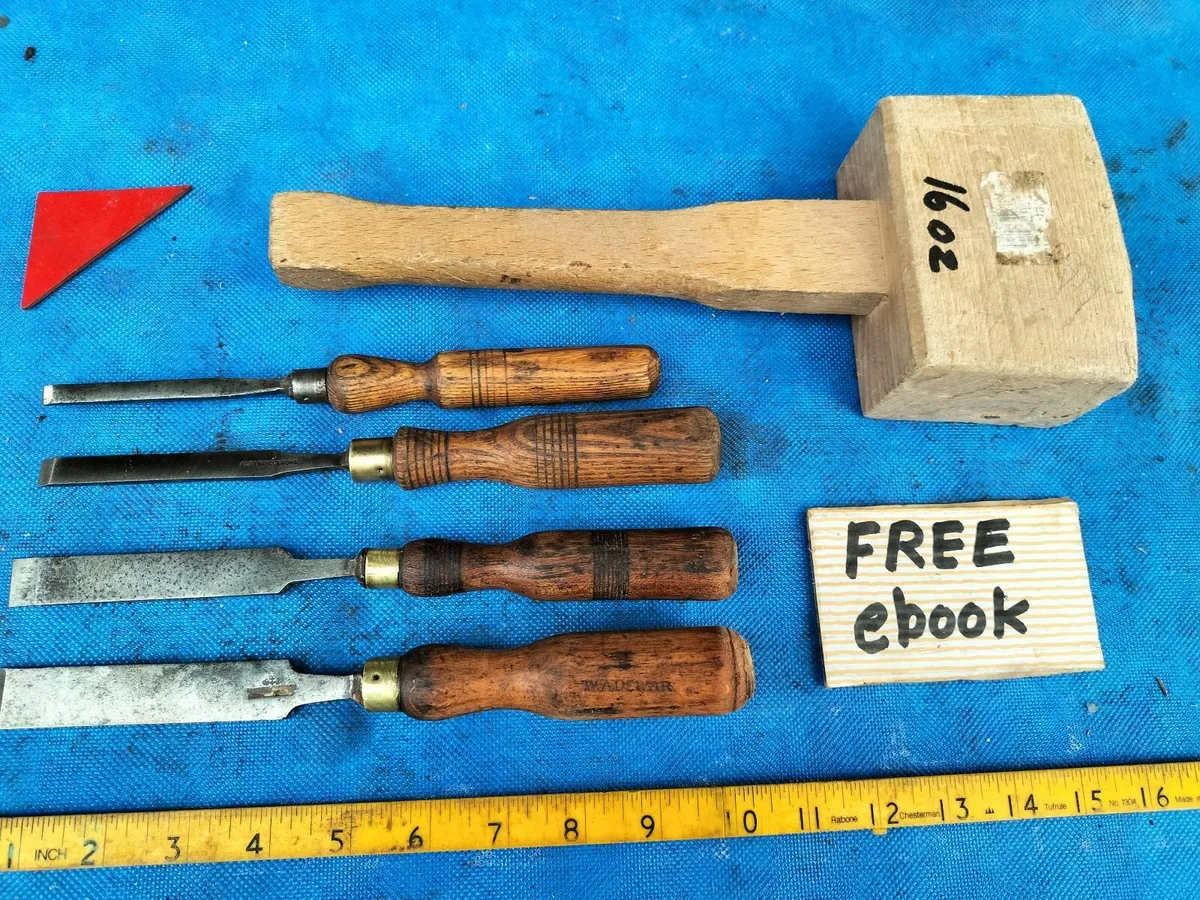 4 Cast Steel Firmer Chisels - Image 1