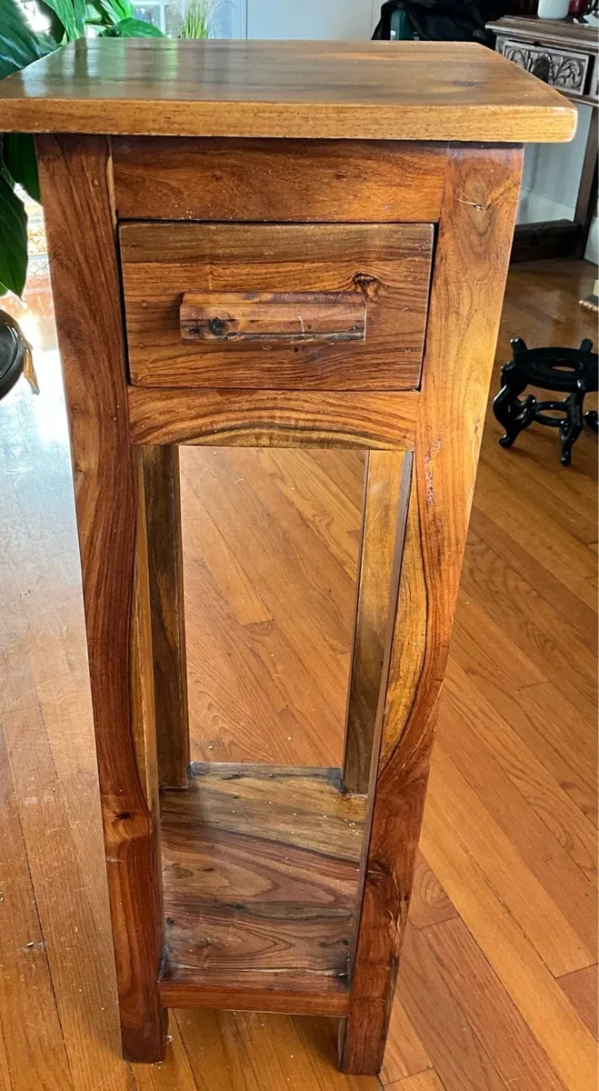 Zebranno Wood Side Table. Occasional Table - Image 4