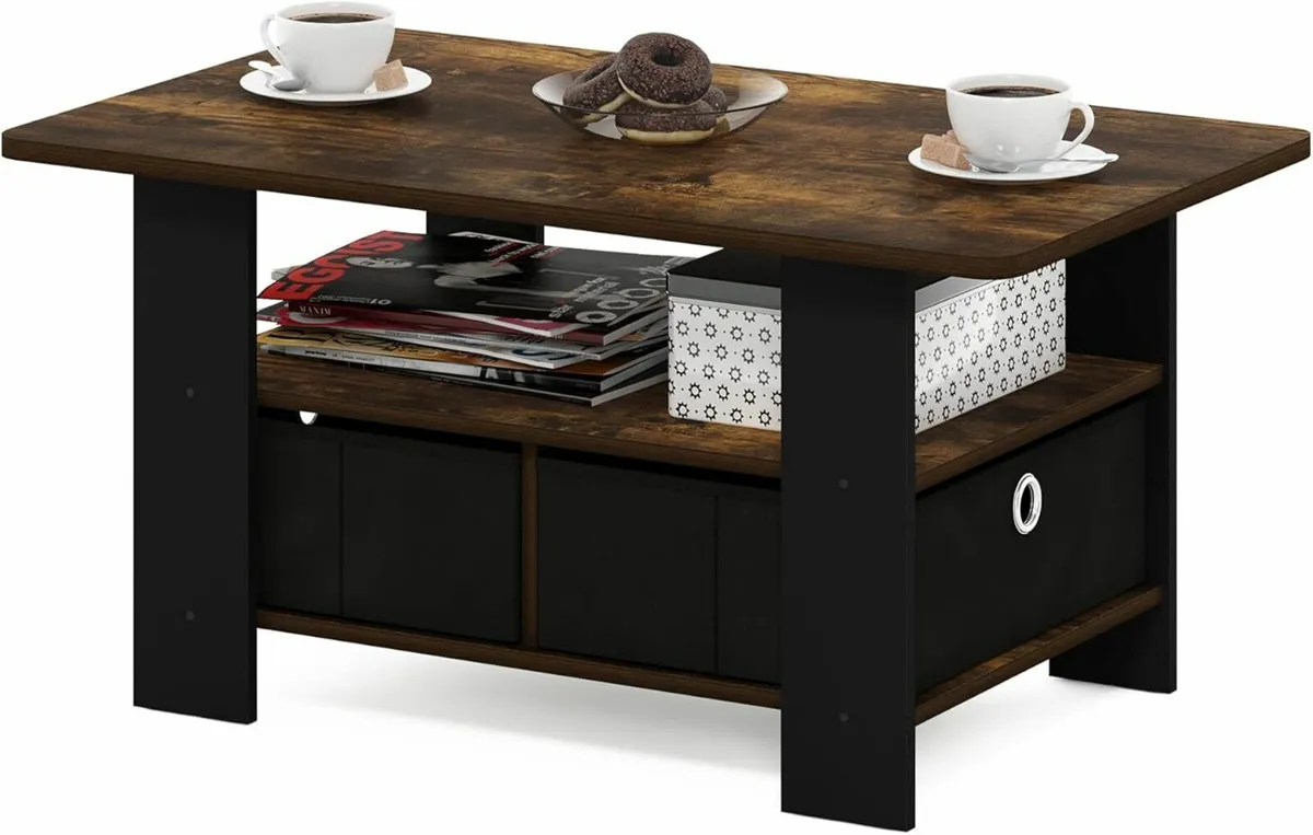 Coffee Table Bin Drawer Office Home table 80cm - Image 3