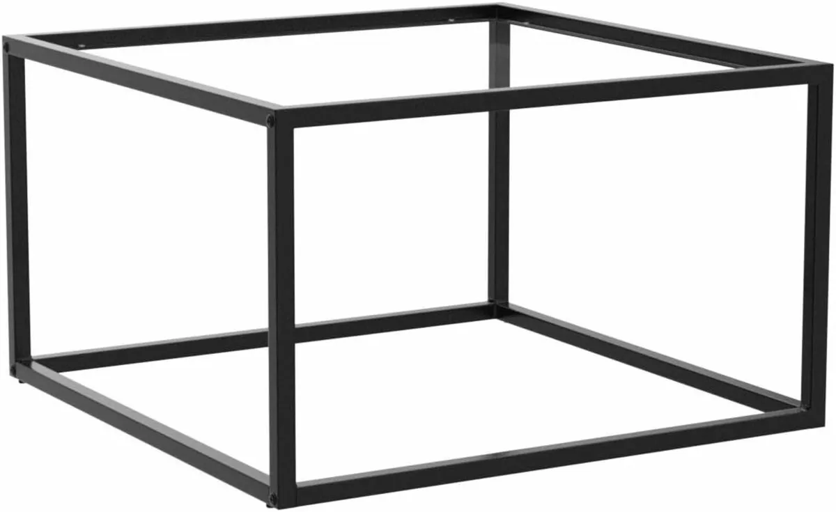 Square Coffee Table, Modern Glass Living Room 68cm - Image 2