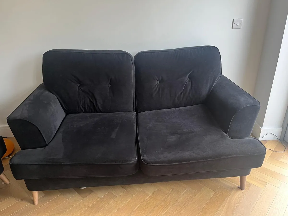 Two dark navy very nice 2 seater sofas for sale - Image 4