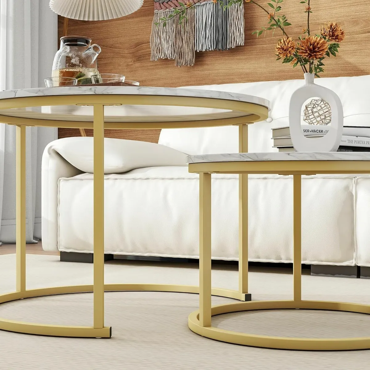 Round Coffee Table Set of 2  Home Office table - Image 4