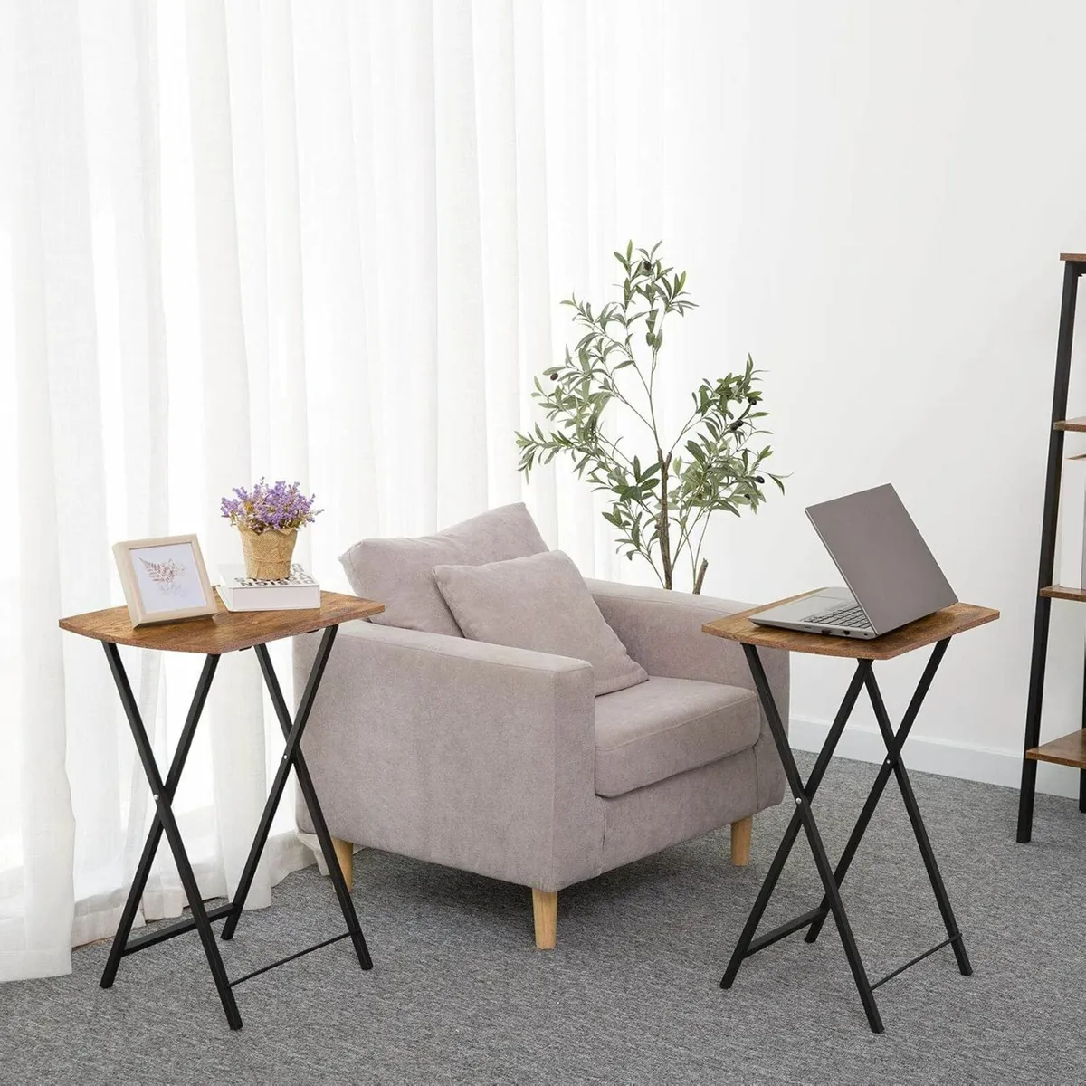 Side Table, Folding Tray Snack Dinner Tables - Image 1