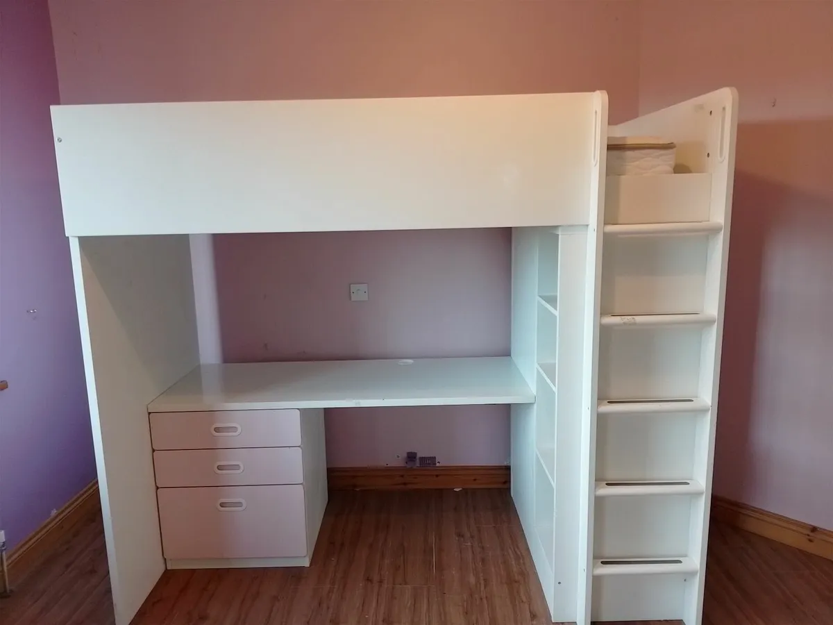 Bunk bed with single mattress,  including storage - Image 2