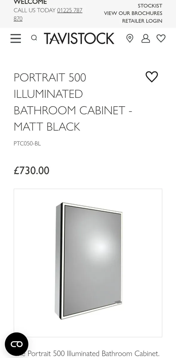 Portrait 500 Illuminated Bathroom Cabinet - Matt B - Image 2