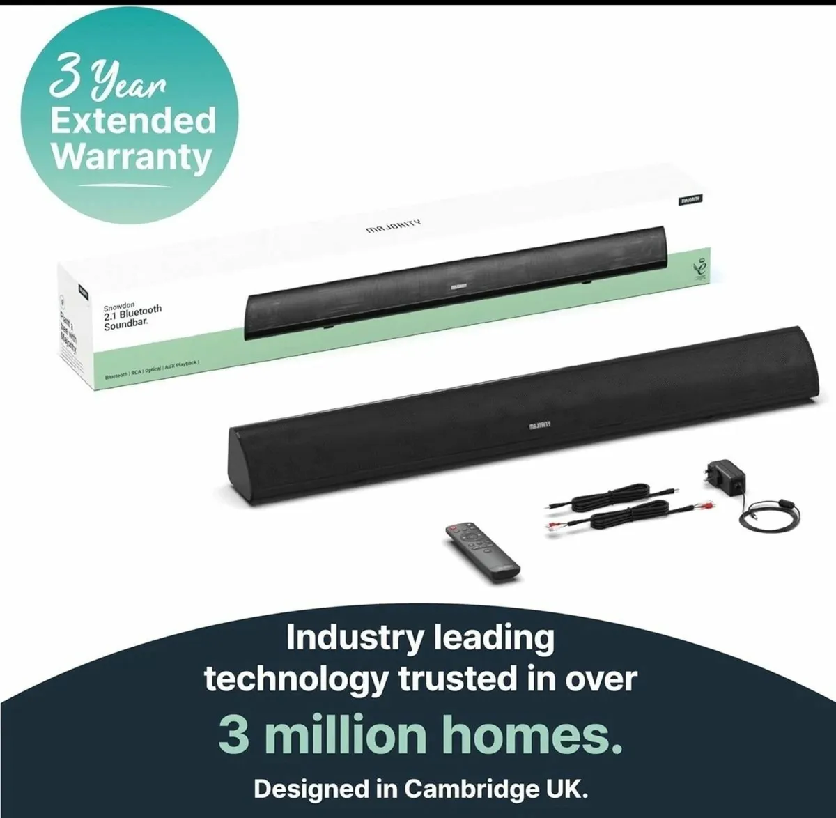 Majority Bluetooth Sound Bar 120W 2.1 Ch Soundbar - Image 2