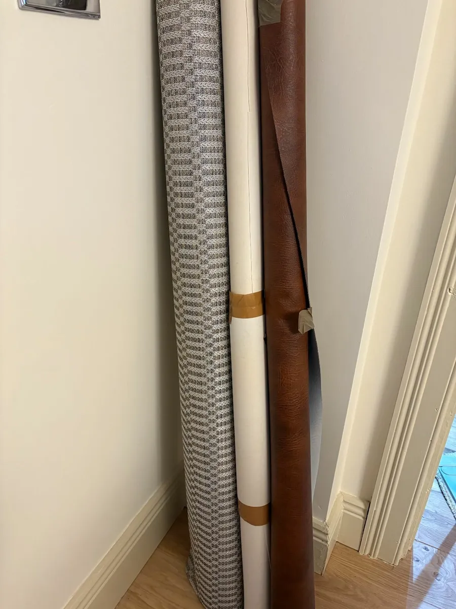 Cream Leatherette Fabric - Image 1