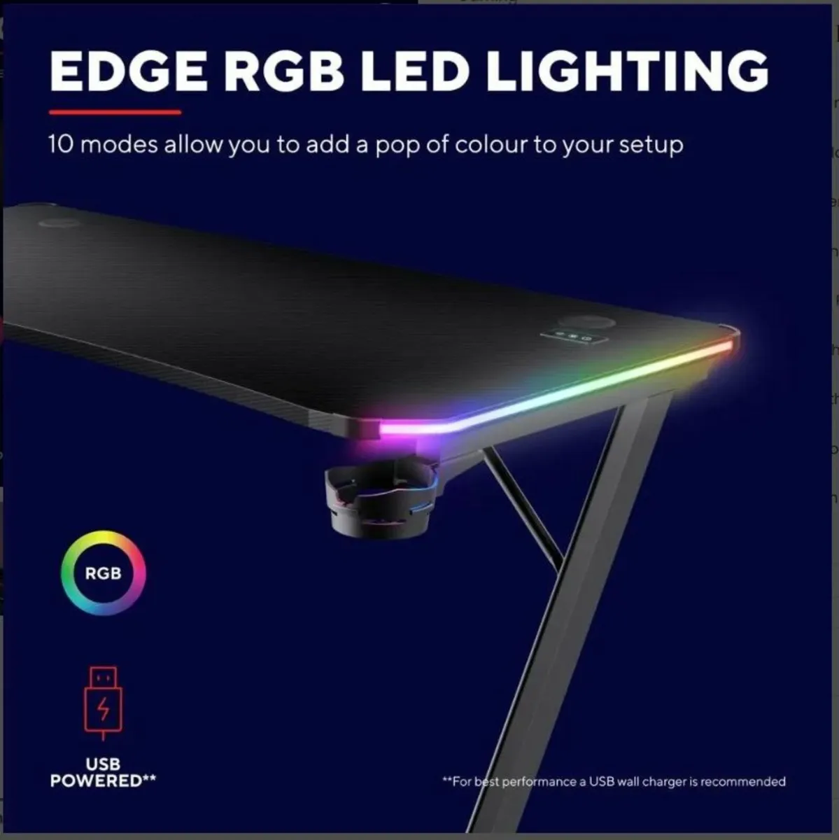 GXT 709 Luminus RGB Gaming Desk Sturdy RGB LED - Image 3