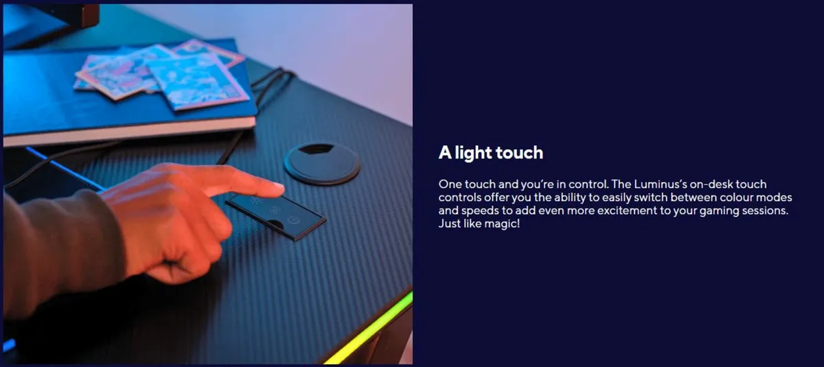 GXT 709 Luminus RGB Gaming Desk Sturdy RGB LED - Image 4