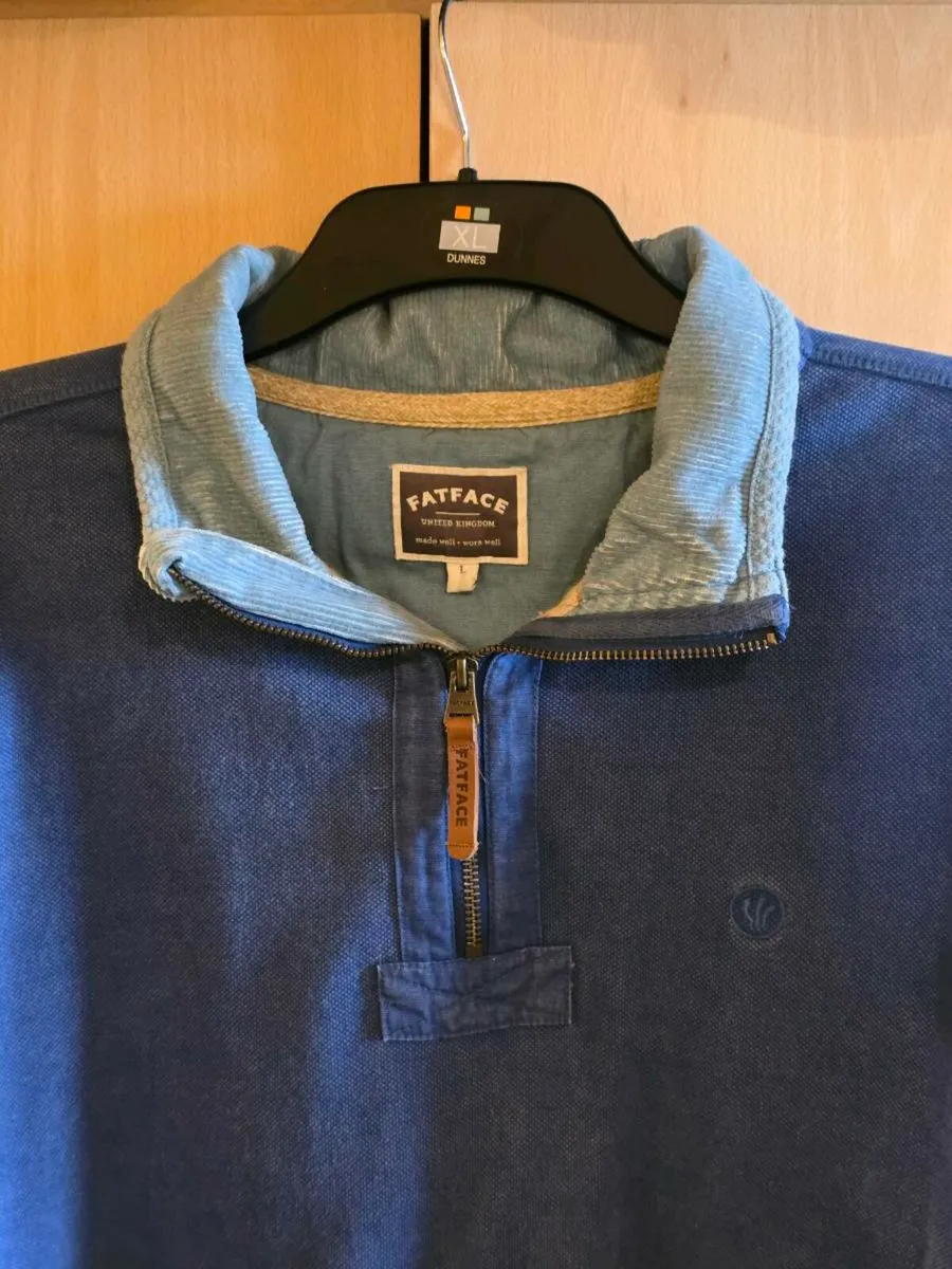 FatFace quarter zip blue jumper. - Image 1