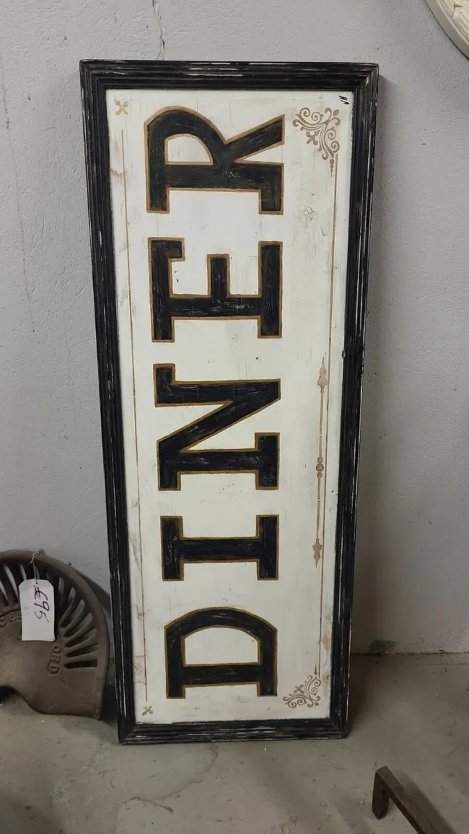 Large vintage style wooden diner sign - Image 1