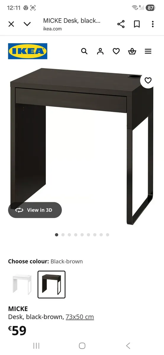 Micke desk  73cm x 50 cm - Image 1