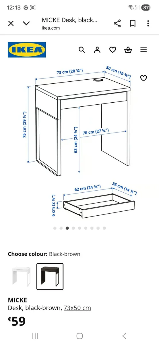 Micke desk  73cm x 50 cm - Image 2