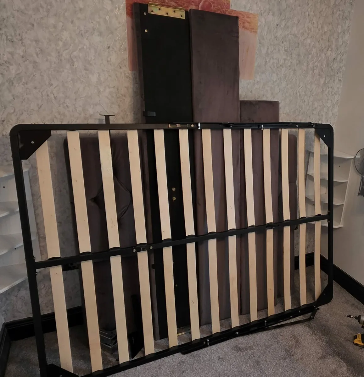 King BED with headboard and storage - Image 4