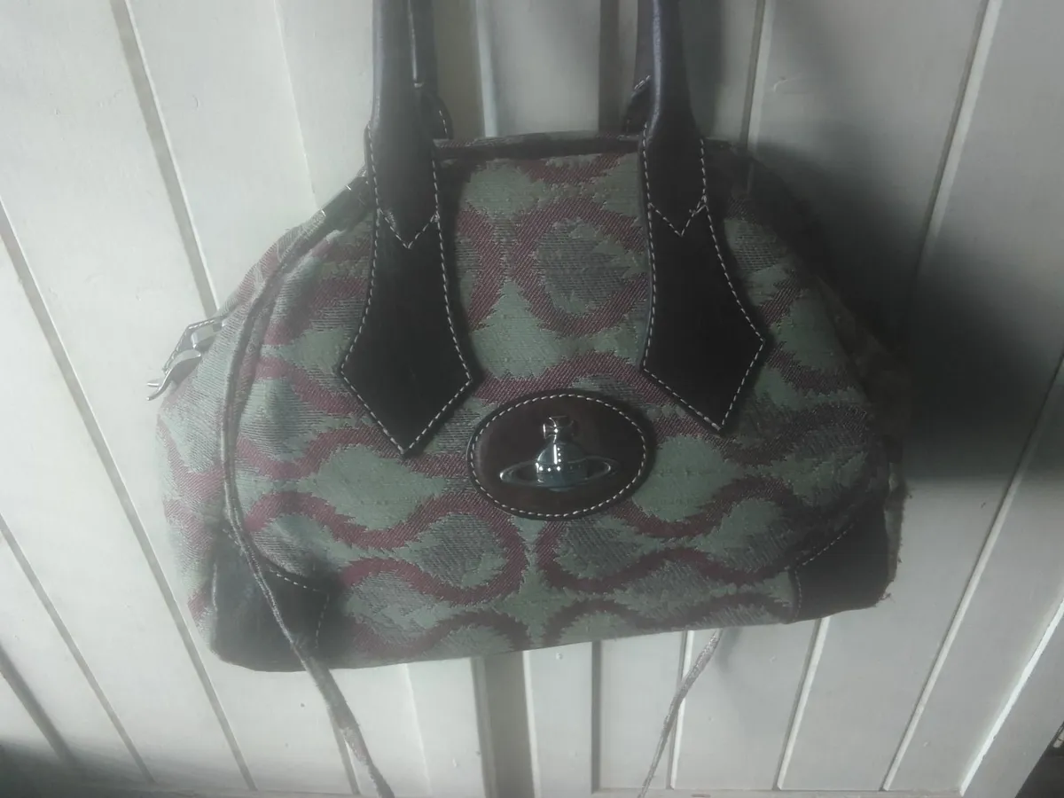 VIVIENNE WESTWOOD VINTAGE TAPESTRY & LEATHER BAG - Image 1