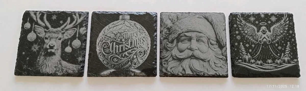 Christmas Slate Coasters - Image 1