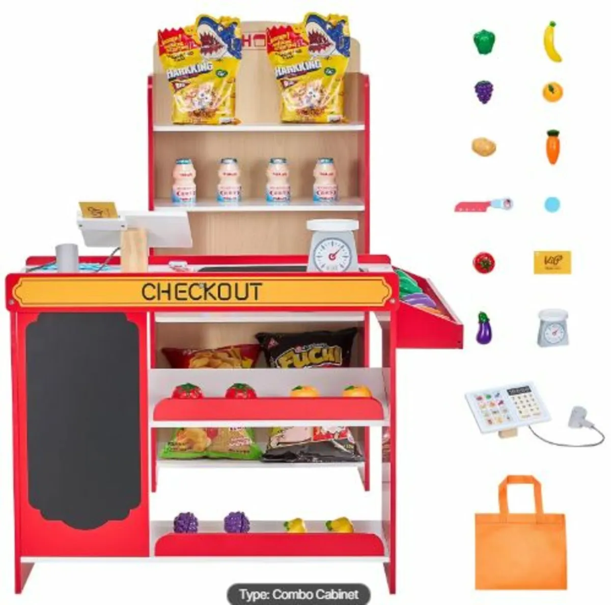 Kids Grocery Store Playset, Wooden Play Store - Image 3