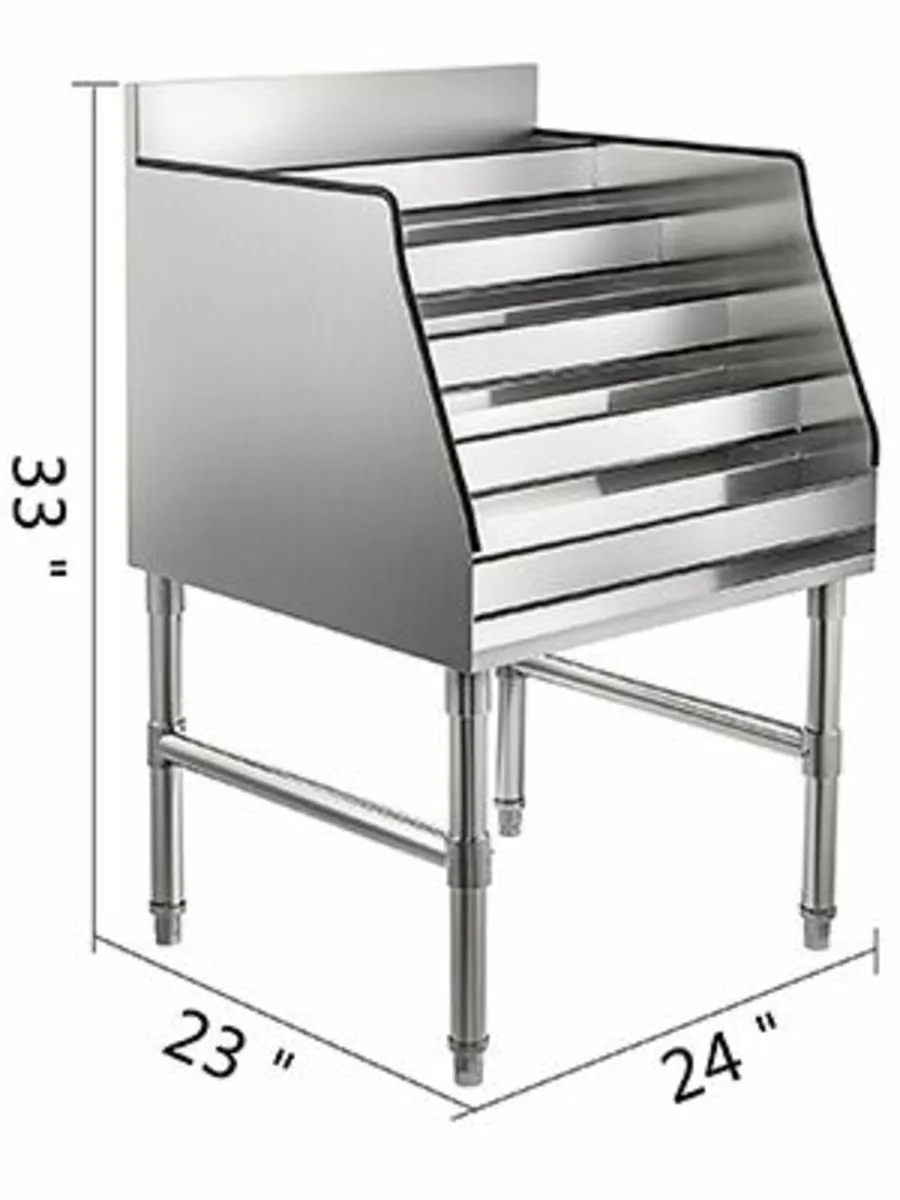 Wine Rack 24-Inch Display Stainless Steel 5-Tier - Image 1