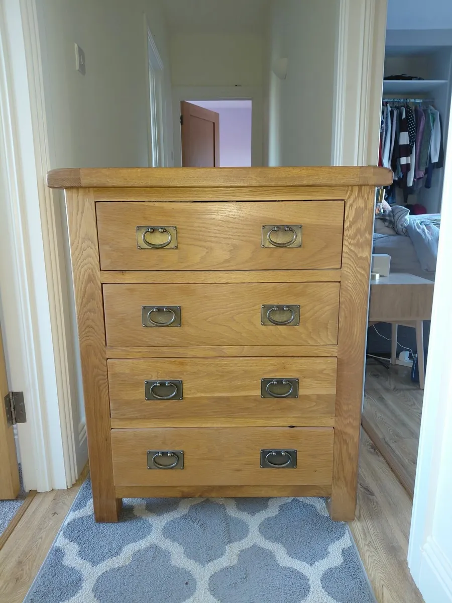 Solid Oak Chest of Drawers - Image 1