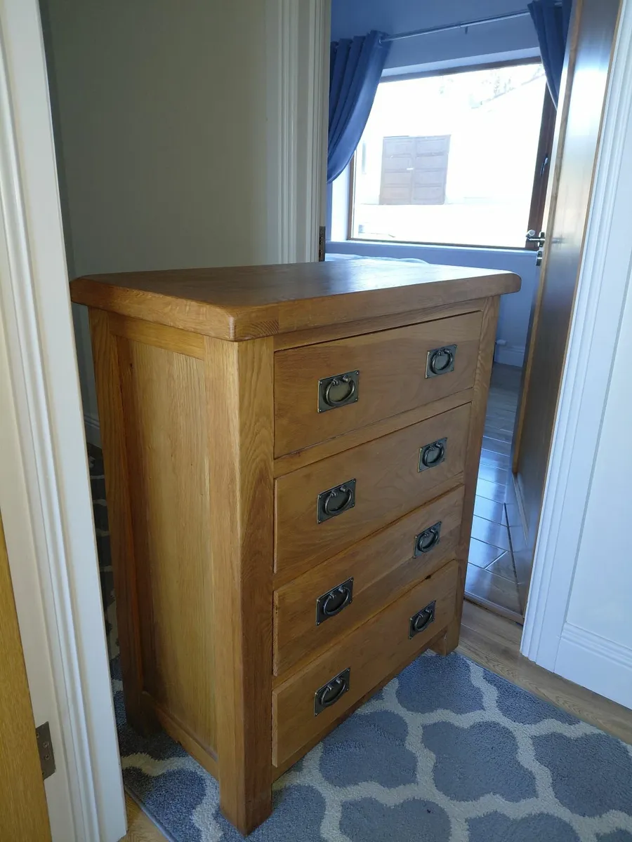 Solid Oak Chest of Drawers - Image 3