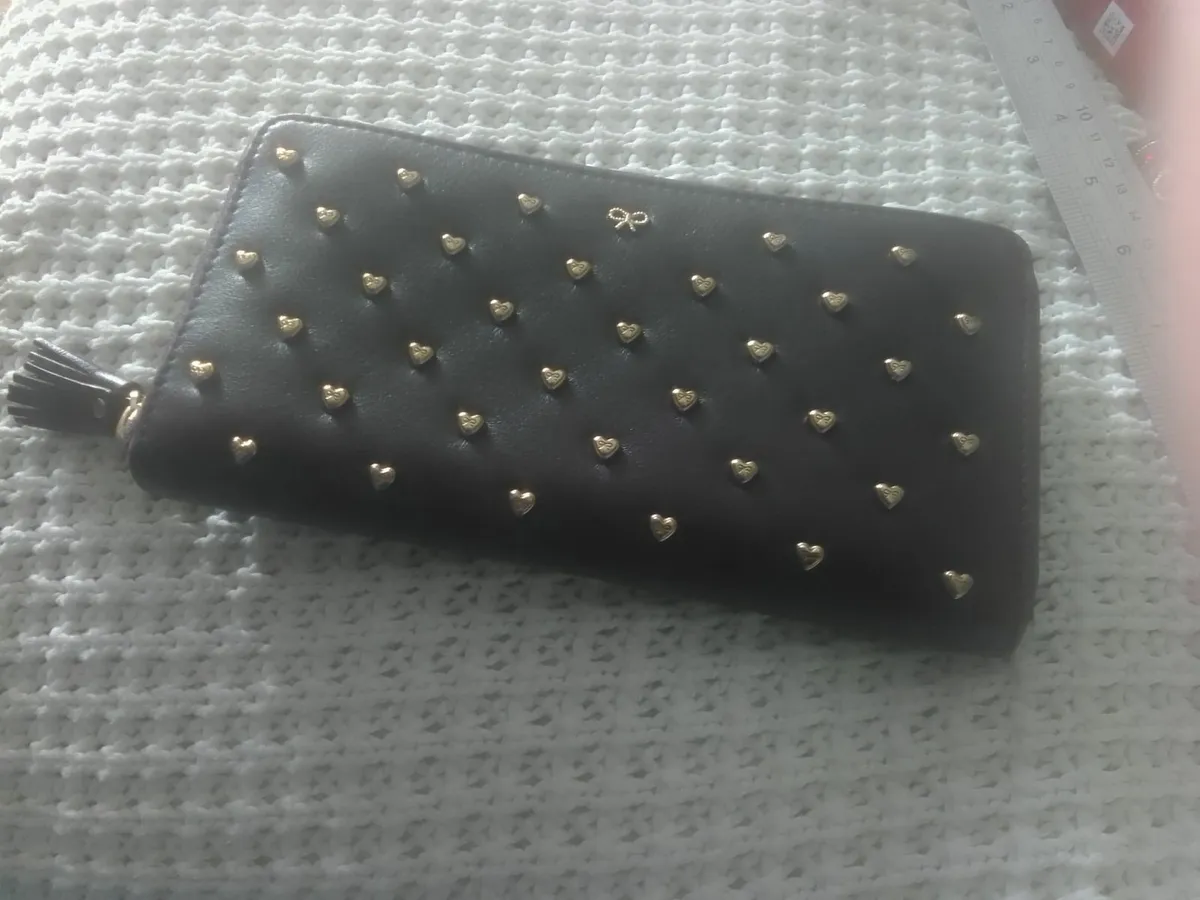 ANYA HINDMARSH BURGUNDY GOLD HEART PURSE - Image 2