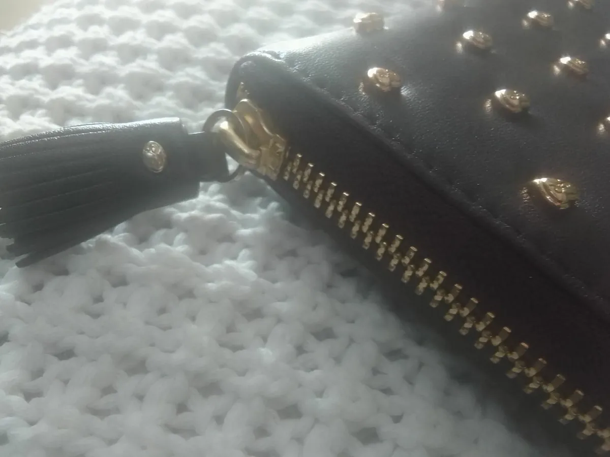 ANYA HINDMARSH BURGUNDY GOLD HEART PURSE - Image 4