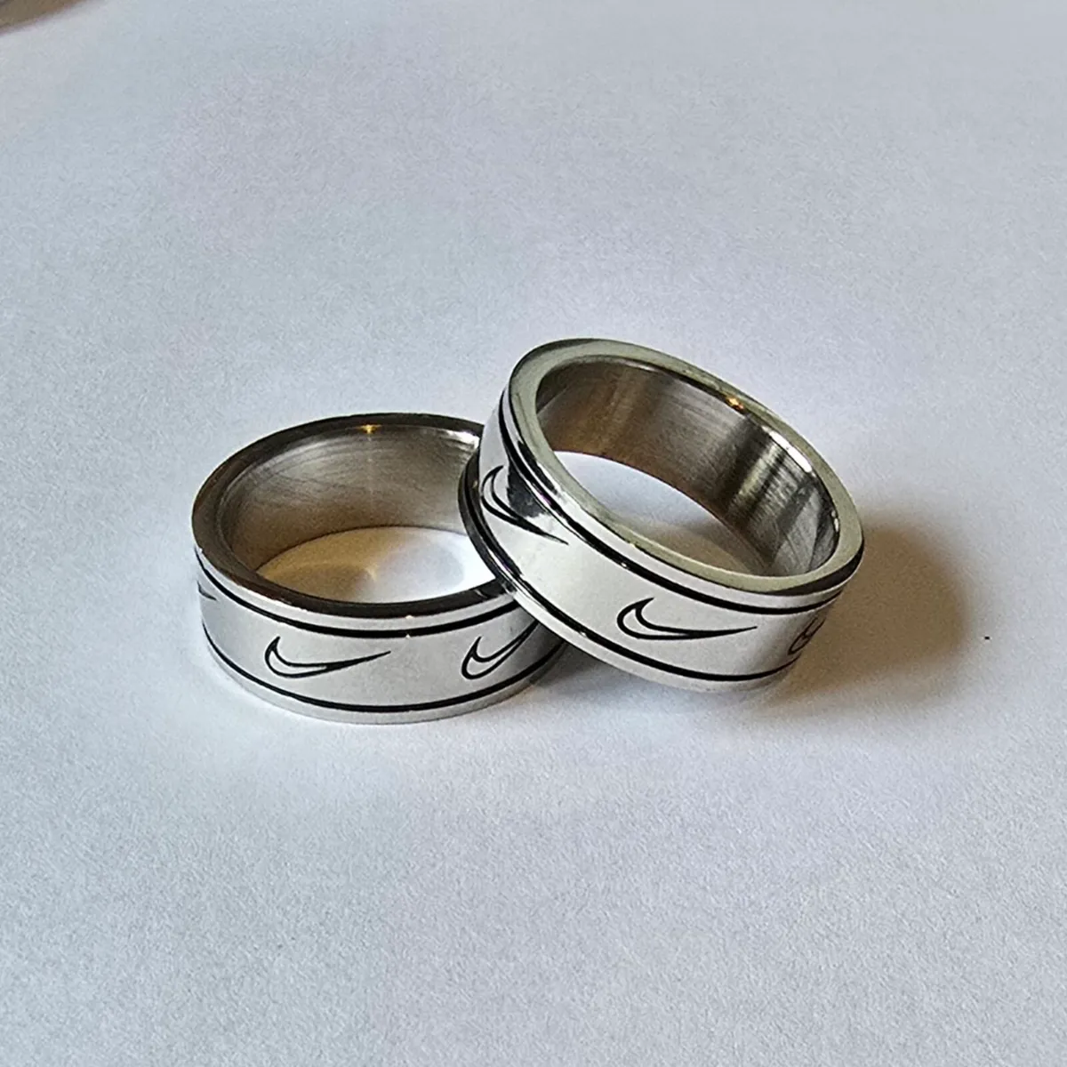 "Nike" Silver Band Rings - Image 1