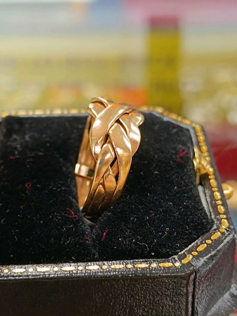 9k Yellow Gold Puzzle Ring - Image 3
