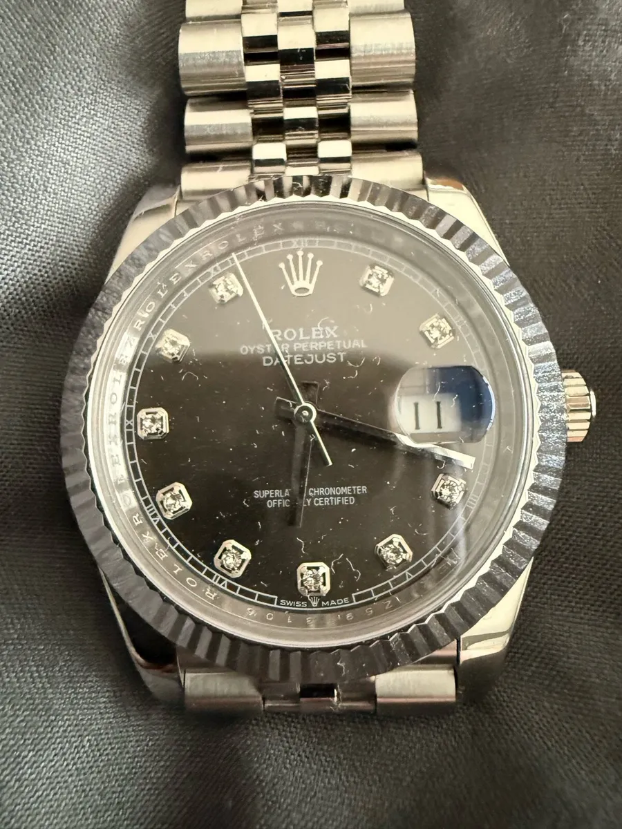 Rolex 41 date just Oyster Steel Diamond Bezel - Image 1