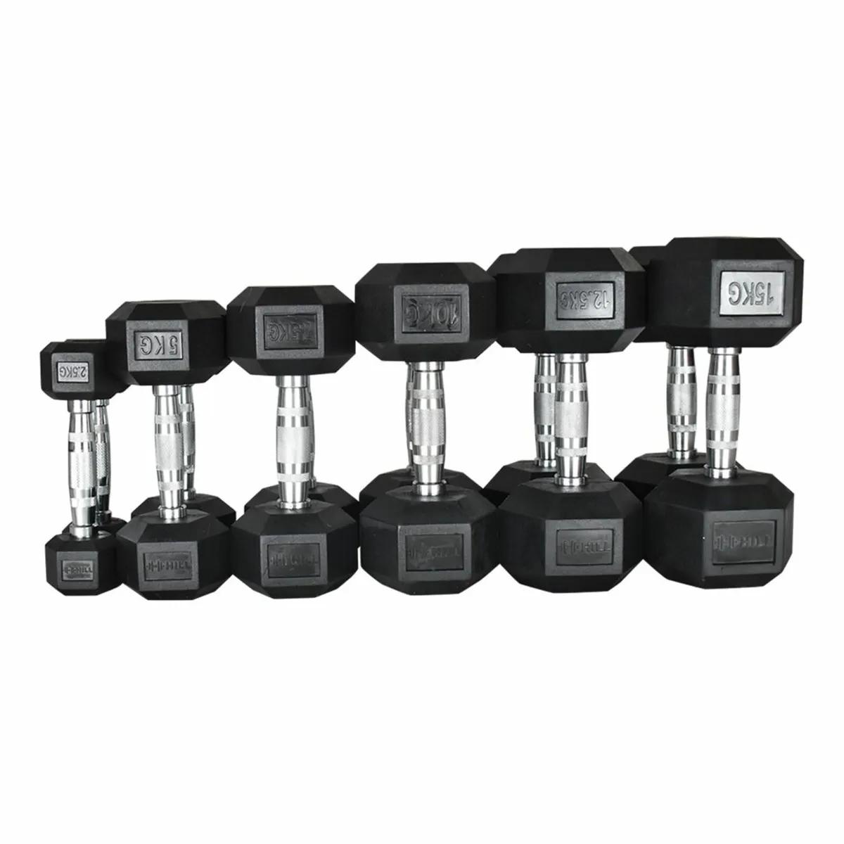 SALE | Rubber Hex Dumbbell Set 2.5kg - 15kg - Gym - Image 2