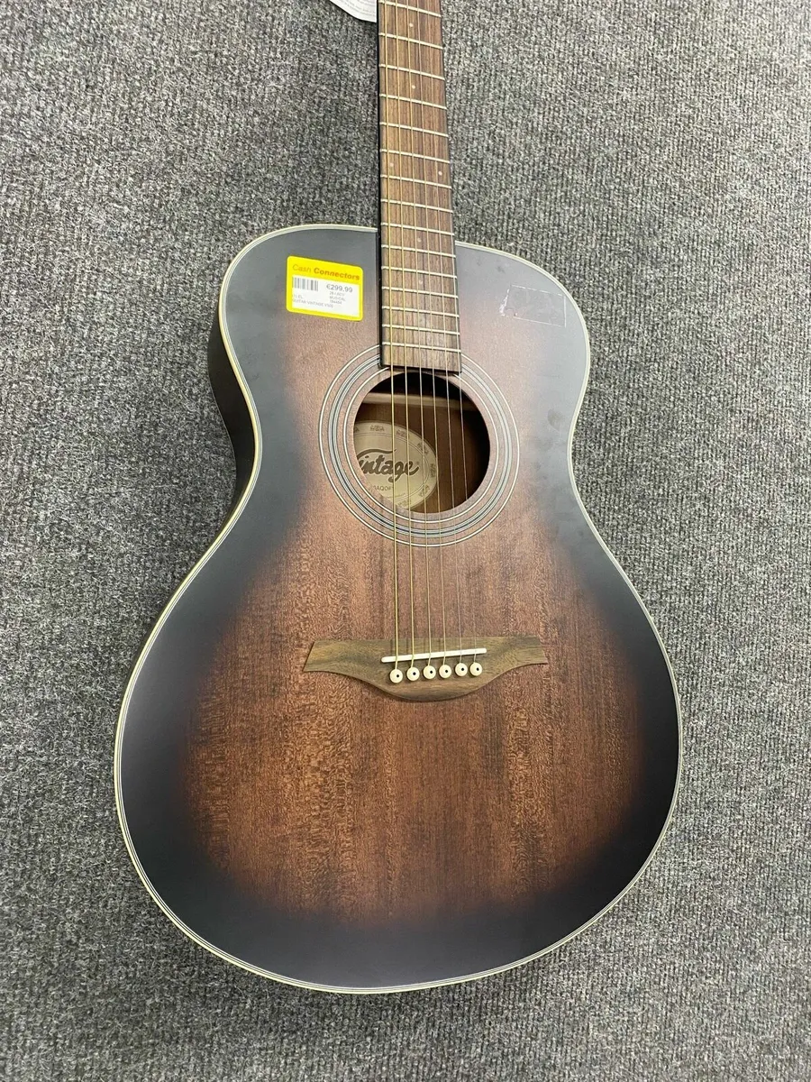 Vintage V300 Brown Acoustic Guitar - Image 3
