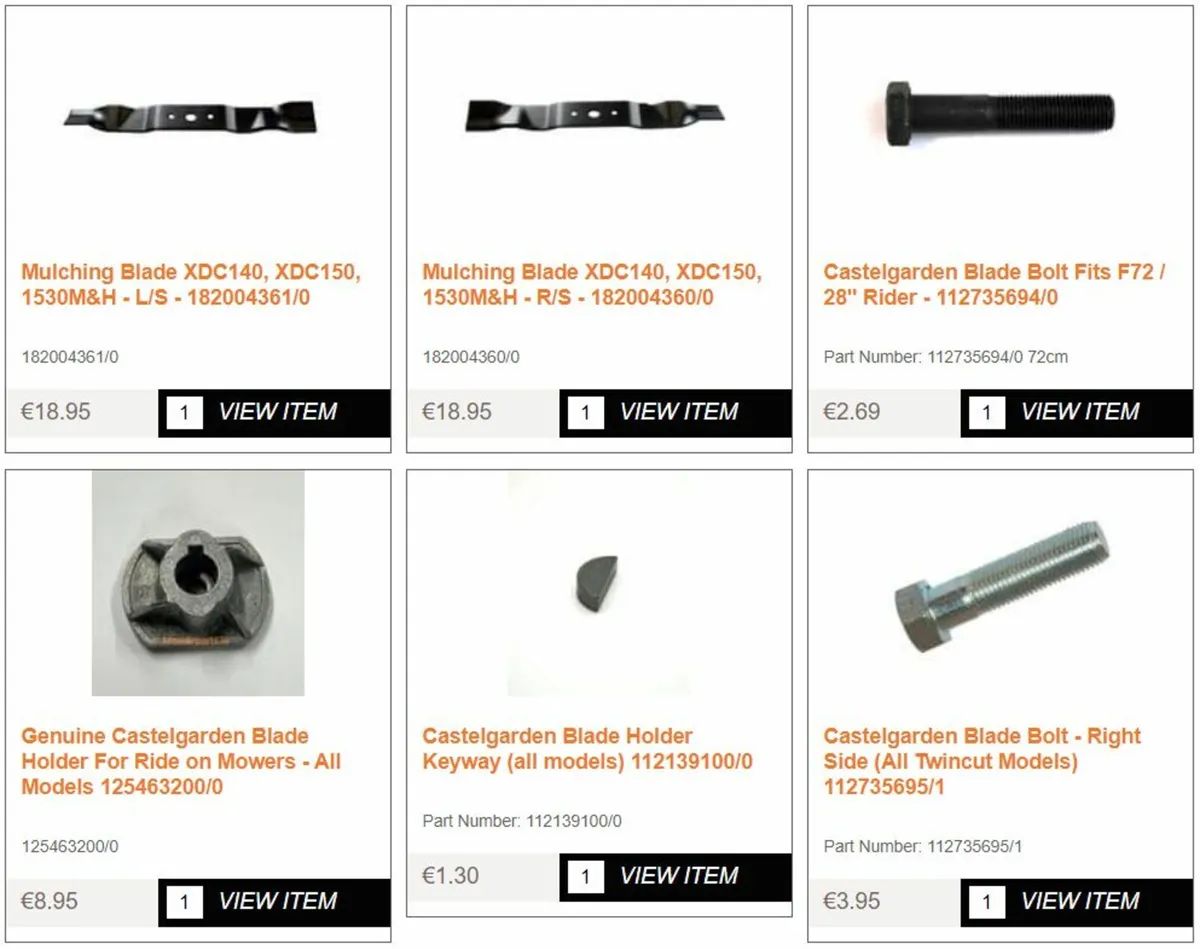 Castelgarden Mountfield Stiga Honda Alpina Parts - Image 2