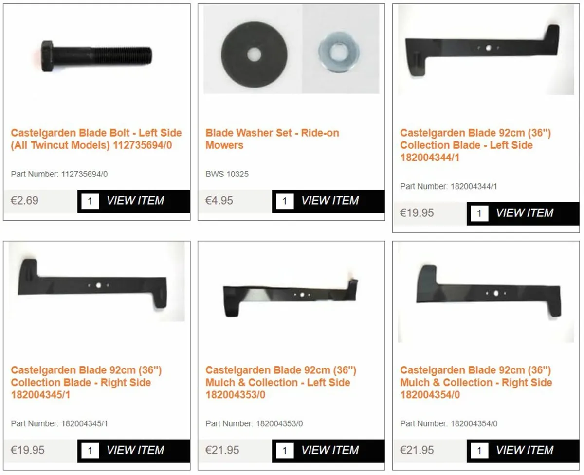 Castelgarden Mountfield Stiga Honda Alpina Parts - Image 3