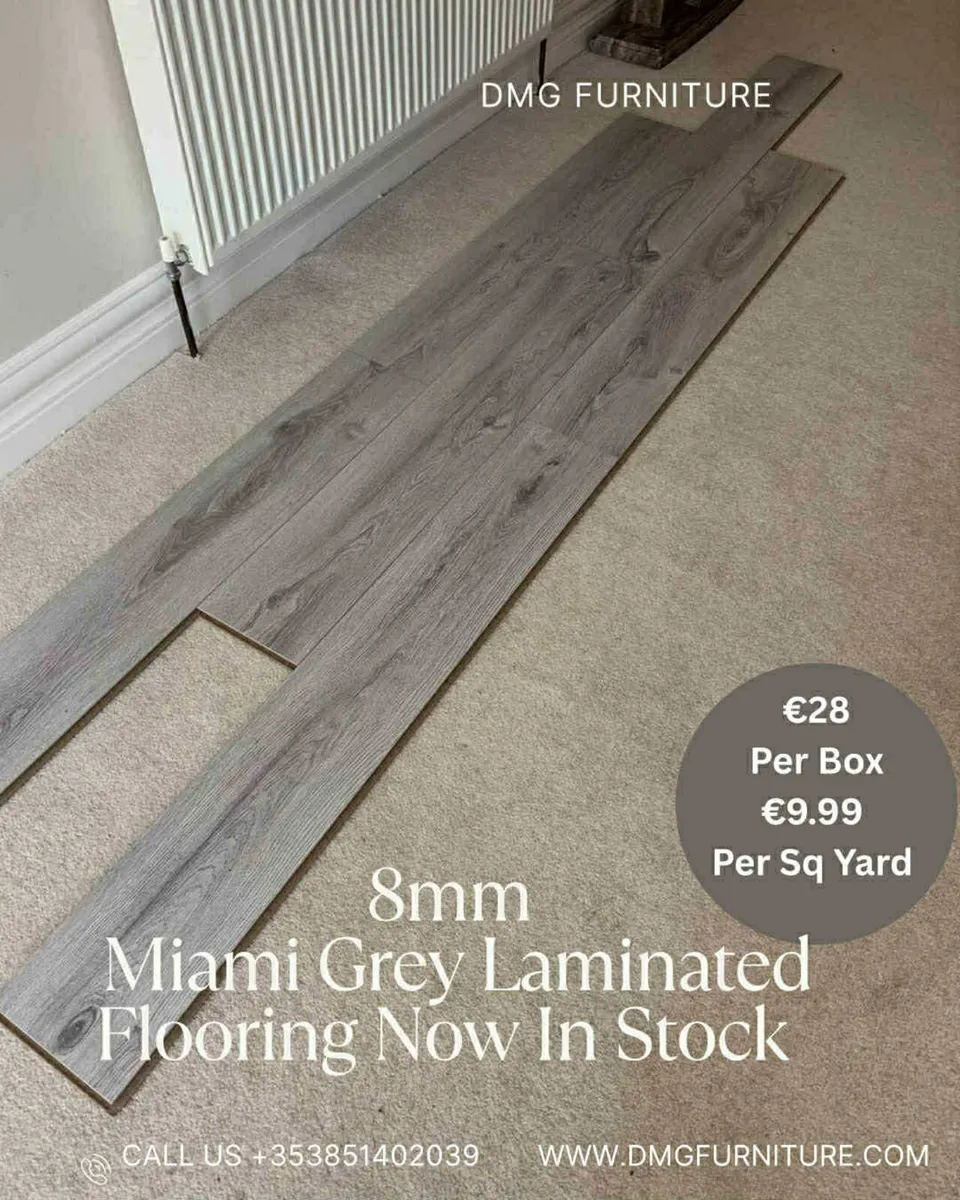 New 8mm Miami Grey Laminated Click Flooring - Image 1