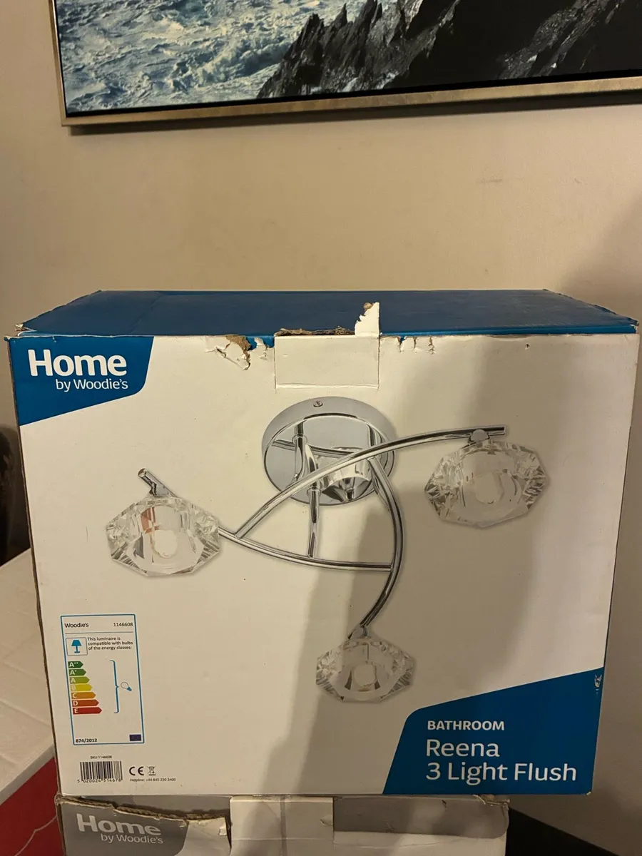 Bathroom reena 3 light flush - Image 2