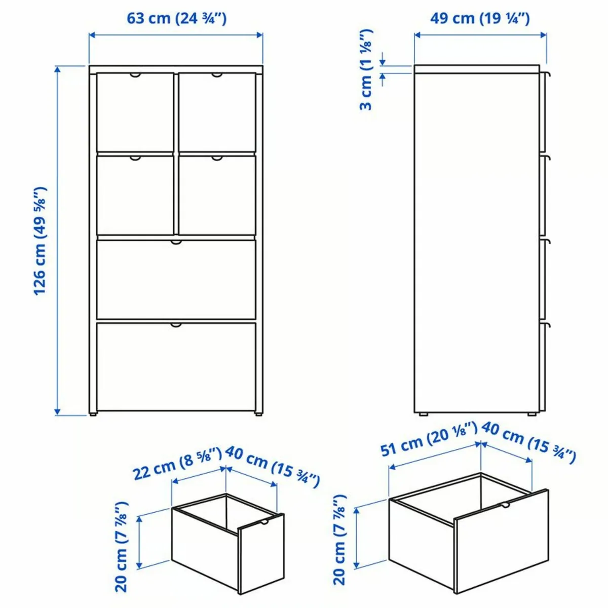Chest of Drawers (Ikea Visthus) - Image 1