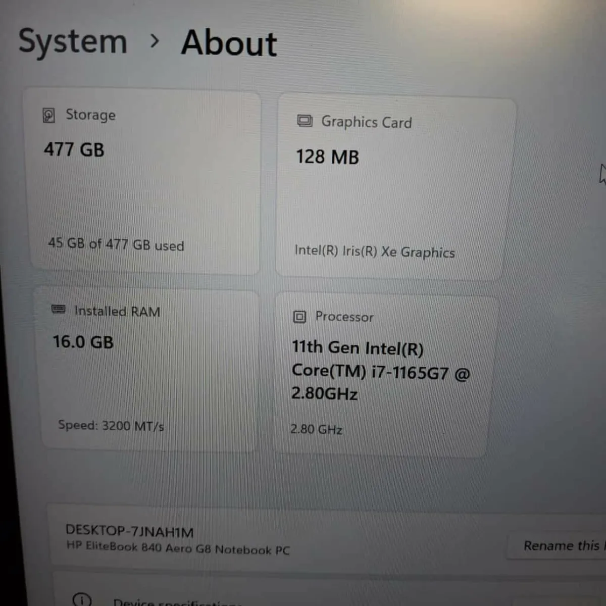 HP EliteBook 840 Aero G8 | Intel Core i7-1165G7 | - Image 4