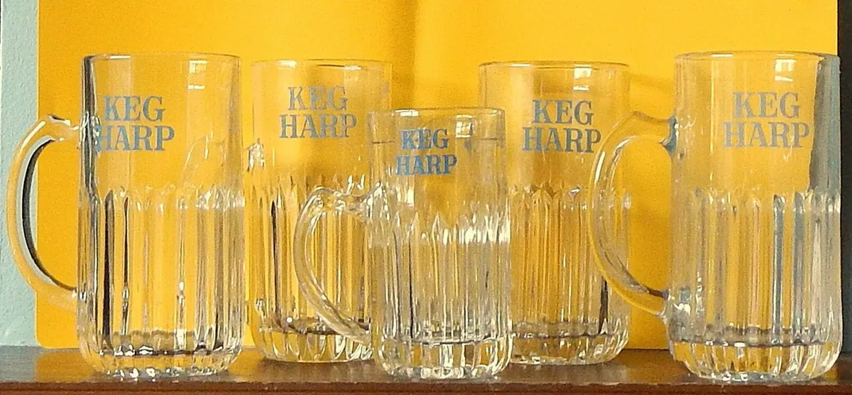Selection of Vintage Heavy Harp Lager Glasses - Image 1