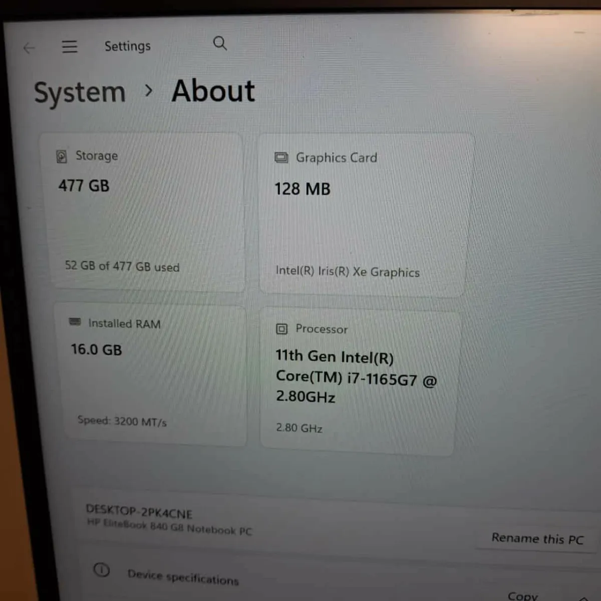 HP EliteBook 840 G8 | Intel Core i7-1165G7 | 16GB - Image 3